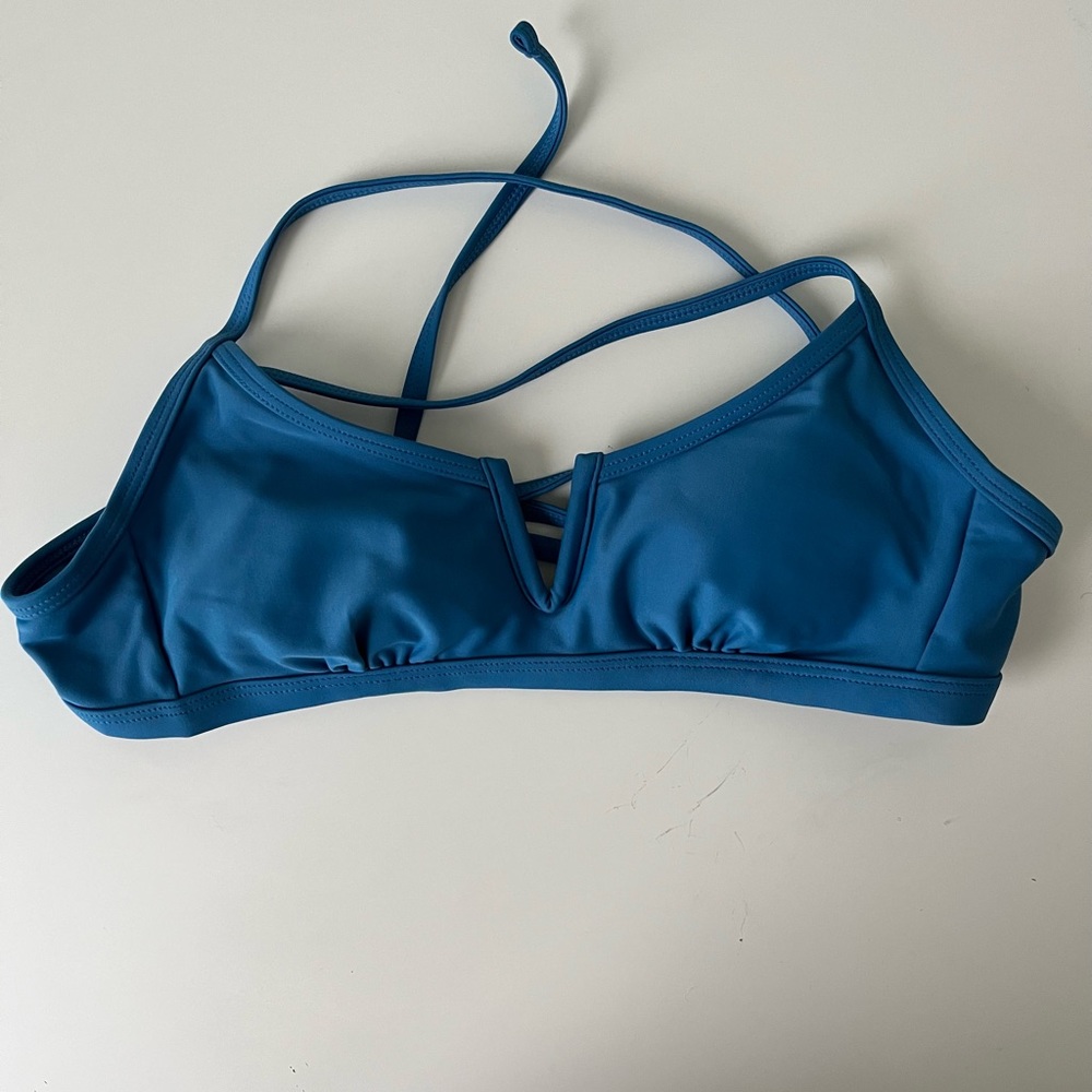 Xhilaration Blue Scoop Bikini Top